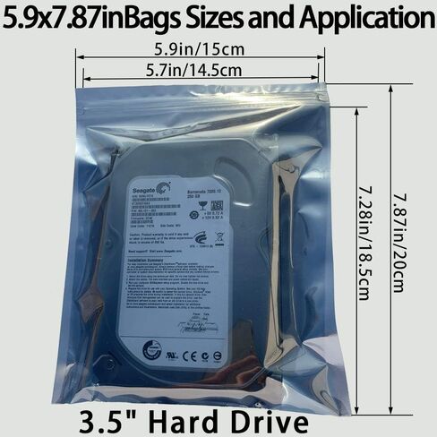 Antistatic Bags, 30pcs 3 Sizes Mixed ESD Shielding Bag with Labels | Used for Hard drive HDD SSD,Anti Static Bag for Varieties of Electronic Device in Kuwait