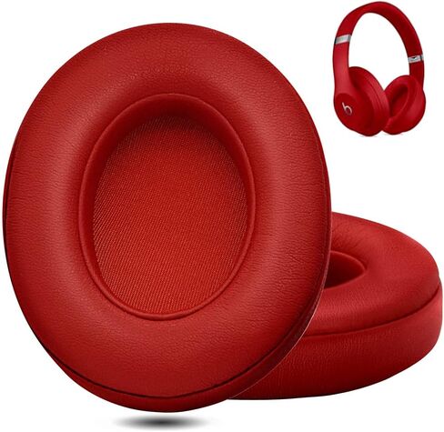 Professional Headphone Replacement Ear Pads for Beats Studio 2 & 3 (B0501, B0500) Wired & Wireless | Does NOT Fit Beats Solo, Enhanced Foam, Luxurious PU Leather (Red) in Kuwait