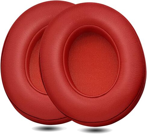Professional Headphone Replacement Ear Pads for Beats Studio 2 & 3 (B0501, B0500) Wired & Wireless | Does NOT Fit Beats Solo, Enhanced Foam, Luxurious PU Leather (Red) in Kuwait