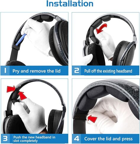Geekria Mesh Fabric Headband Pad Compatible with Sennheiser HD600, HD580, HD650, HD660 S, Headphones Replacement Band, Headset Head Cushion Cover Repair Part (Black) in Saudi Arabia