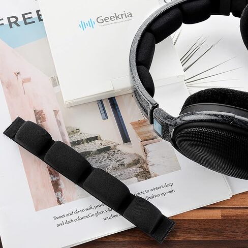 Geekria Mesh Fabric Headband Pad Compatible with Sennheiser HD600, HD580, HD650, HD660 S, Headphones Replacement Band, Headset Head Cushion Cover Repair Part (Black) in Saudi Arabia
