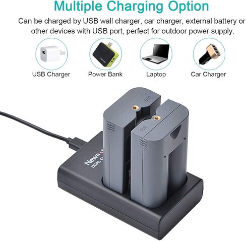 بطارية بديلة من Newmowa (عبوتان) ومجموعة شاحن USB مزدوج لجرس باب الفيديو Ring 2، وكاميرا Ring Door View، وكاميرا Ring Spotlight، وكاميرا Ring Stick Up Cam (ترقية) in Kuwait