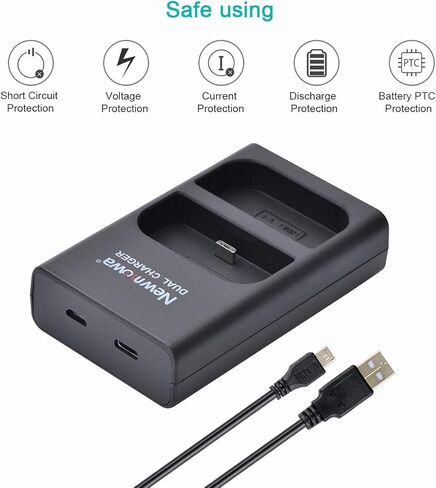 بطارية بديلة من Newmowa (عبوتان) ومجموعة شاحن USB مزدوج لجرس باب الفيديو Ring 2، وكاميرا Ring Door View، وكاميرا Ring Spotlight، وكاميرا Ring Stick Up Cam (ترقية) in Kuwait