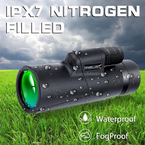 ENVYSOOP 80x100 Monoculars for Adults High Powered, HD Monocular Telescope with Smartphone Adapter & Tripod, BAK-4 Prism Compact Monocular for Bird Watching Wildlife Hunting Hiking Camping - Black in Kuwait