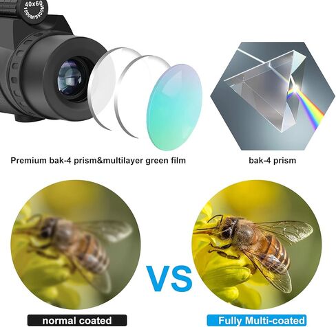 POKSAUAE 40 × 60 مناظير أحادية قابلة للتعديل مقاومة للماء ومضادة للضباب مع حامل ثلاثي القوائم داعم، مجلد عالمي للهاتف المحمول، حقيبة تخزين، أدوات جديدة، تصفية هدية للرجال in Kuwait