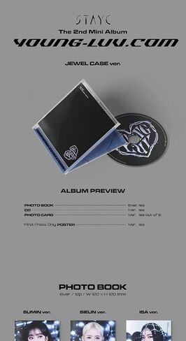 stayc Young-LUV.COM 2nd Mini Album Jewel Case Version CD+16p Random PhotoBook+1p PhotoCard+Tracking Kpop Sealed in Saudi Arabia