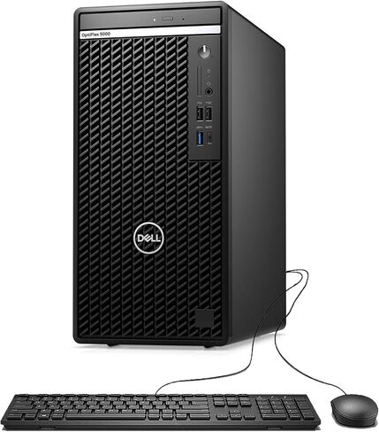 كمبيوتر سطح المكتب طراز OptiPlex 5000 من Dell، الجيل الثاني عشر من Intel Core i5-12500، ذاكرة الوصول العشوائي 16 جيجابايت، 512 جيجابايت PCIe SSD، DVD، RJ-45، DP، واي فاي، لوحة مفاتيح سلكية وماوس، Windows 11 Pro، أسود in Kuwait