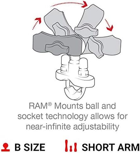حامل هاتف كبير X-Grip من ذاكرة الوصول العشوائي مع قاعدة مقود على شكل حرف U RAM-B-149Z-A-UN10U مع ذراع قصير للدراجات النارية، ATV/UTV، الدراجة in Kuwait