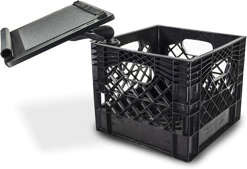 AutoExec AUE80028 Milk Crate Vehicle and Mobile Office Work Station with Laptop Tray, Power Inverter and Phone Mount, Black in Saudi Arabia