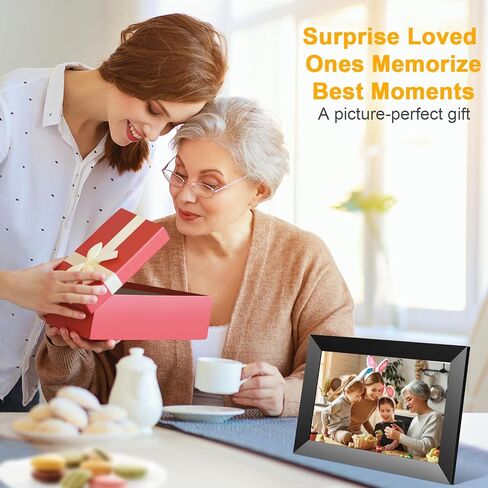 Digital Picture Frame, 10.1 Inch Smart WiFi Digital Photo Frames with HD Touch Screen, Auto-Rotate, Wall Mountable, 16GB Storage Easy Setup to Share Photos Videos via App (Black) in Kuwait