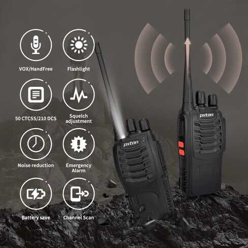 pxton 20 حزمة أجهزة اتصال لاسلكية طويلة المدى مع سماعة رأس، أجهزة اتصال لاسلكية للبالغين، أجهزة راديو محمولة ثنائية الاتجاه قابلة لإعادة الشحن تتضمن بطارية ليثيوم أيون وقاعدة شاحن in Kuwait