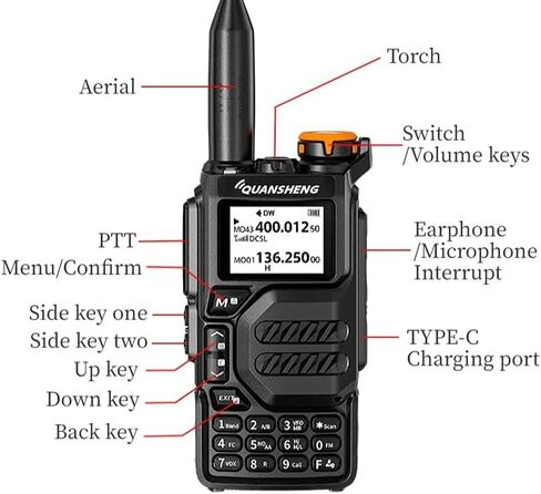 UV-K5 Dual Band Radio 5 Watt Output Portable Two-Way Radio with NOAA Weather Alert Walkie Talki FM (2pcs) in Kuwait