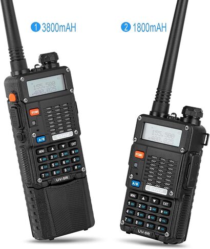 Ham Radio Walkie Talkie (UV-5R) UHF VHF Dual Band 2-Way Radio with Rechargeable Li-ion Battery Handheld Walkie Talkies Complete Set with Earpiece and Programming Cable (2 Pack) in Saudi Arabia