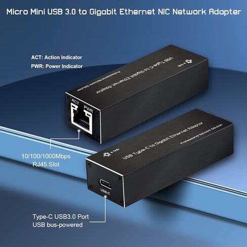 USB 3.0 to 2.5Gb Gigabits Ethernet NIC Network Adaptor, 10/100/1000M/2.5Gbps Type-C to RJ45 LAN Laptop Network Card Compatible with Windows Server/Windows/Linux in Kuwait