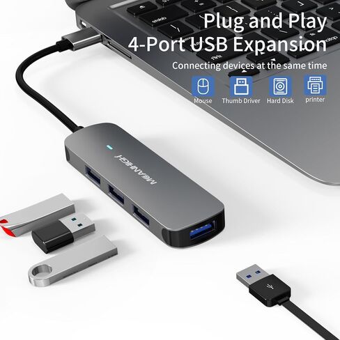 محور USB C متوسط ​​4 منافذ USB 3.0 لأجهزة الكمبيوتر المحمول USB 2.0 منفذ موسع متعدد الفاصل للكمبيوتر نوع C دونجل لأجهزة MacBook Mac Air iPad PC Flash Drive Mobile HDD in Kuwait