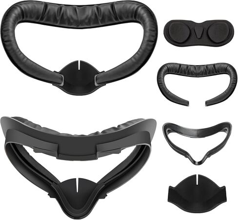 ام في اي او اي اي وسادة وجه من الجلد الصناعي خفيفة الوزن وقابلة للغسل ومضادة للتسرب ومضادة للتسرب مناسبة لميتا/اوكولوس كويست 2 (لون اسود) in Kuwait