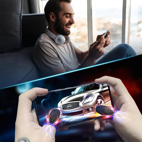 100 PCS Mobile Phone Gaming Finger Sleeves,Anti-Sweat Breathable,Gaming Sleeve,Thumbs Finger Gloves Cover Sleeve for League of Legend, PUBG, Rules of Survival, Knives Out [Glass-Silver Fiber] in Kuwait