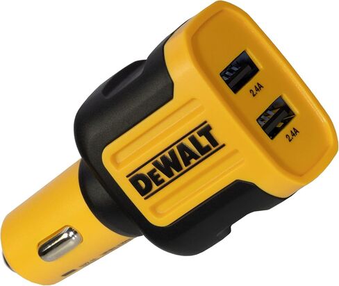 DEWALT 2-Port USB Car Charger — 24W Fast Charge Dual Port USB-A for iPhone 14 13 12 11 Pro Max X XR XS 8 Plus 6s iPad — Compatible with Samsung Galaxy S22 S21 S10 Plus S7 GPS in Saudi Arabia