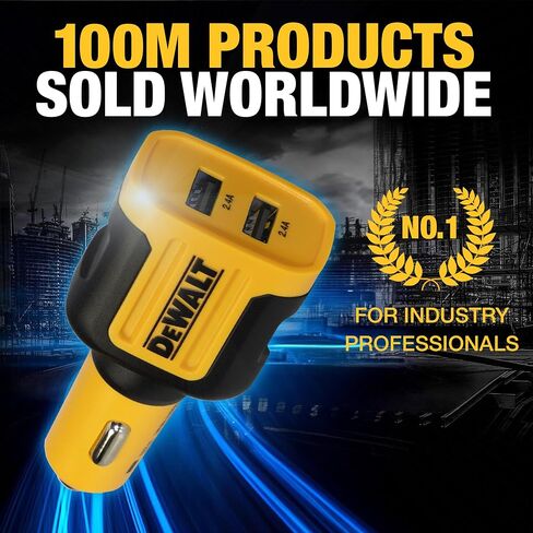 DEWALT 2-Port USB Car Charger — 24W Fast Charge Dual Port USB-A for iPhone 14 13 12 11 Pro Max X XR XS 8 Plus 6s iPad — Compatible with Samsung Galaxy S22 S21 S10 Plus S7 GPS in Saudi Arabia