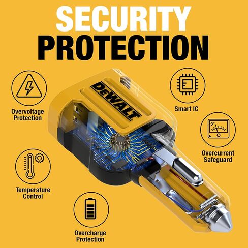 DEWALT 2-Port USB Car Charger — 24W Fast Charge Dual Port USB-A for iPhone 14 13 12 11 Pro Max X XR XS 8 Plus 6s iPad — Compatible with Samsung Galaxy S22 S21 S10 Plus S7 GPS in Saudi Arabia
