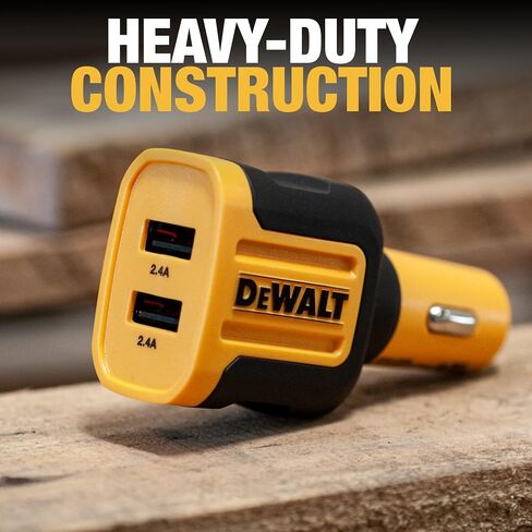 DEWALT 2-Port USB Car Charger — 24W Fast Charge Dual Port USB-A for iPhone 14 13 12 11 Pro Max X XR XS 8 Plus 6s iPad — Compatible with Samsung Galaxy S22 S21 S10 Plus S7 GPS in Saudi Arabia