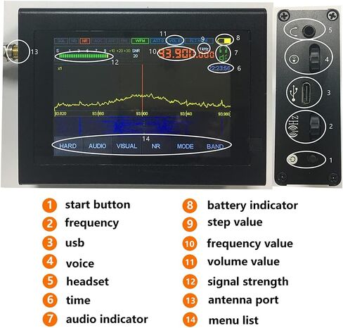جهاز استقبال V4 1.10d Malachite SDR مطور 50 كيلو هرتز - 2000 ميجا هرتز 2 جيجا هرتز مسجل DSP HAM Malahit صوت جميل مع شاشة لمس 3.5 بوصة من سبائك الألومنيوم in Kuwait