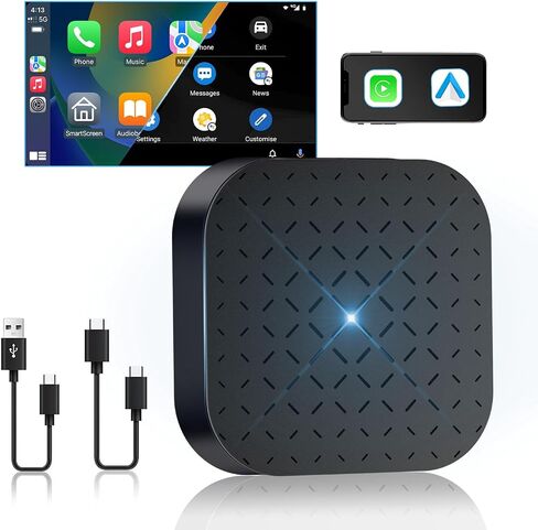 Alosnic ترقية Magic Box 2.0 Carplay، محول Carplay لاسلكي مع Netflix/YouTube/Tiktiok/Google Play Store/بطاقة TF، محول Android Auto اللاسلكي، صندوق Carplay Ai لسيارات Carplay السلكية (2+16 جيجابايت) in Saudi Arabia