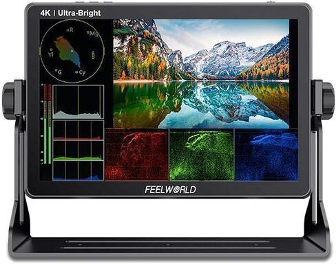 FEELWORLD LUT11 10.1 بوصة 2000nit شاشة لمس فائقة السطوع DSLR كاميرا مراقبة ميدانية مع 3D Lut Waveform Vectorscope مستشعر ضوء تلقائي HD 1920x1200 4K HDMI مدخل ومخرج F970 طاقة خارجية in Kuwait