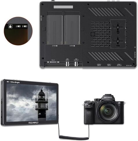 FEELWORLD LUT11 10.1 بوصة 2000nit شاشة لمس فائقة السطوع DSLR كاميرا مراقبة ميدانية مع 3D Lut Waveform Vectorscope مستشعر ضوء تلقائي HD 1920x1200 4K HDMI مدخل ومخرج F970 طاقة خارجية in Kuwait