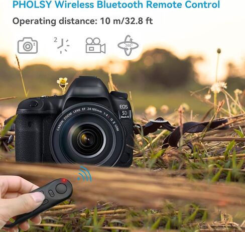 Wireless Bluetooth Camera Remote Shutter All-in-One for Canon Nikon Sony Cameras, Zoom Remote Control, HD Selfie Clicker for Photos and Videos, Wireless Remote Control for Smartphone Camera in Kuwait