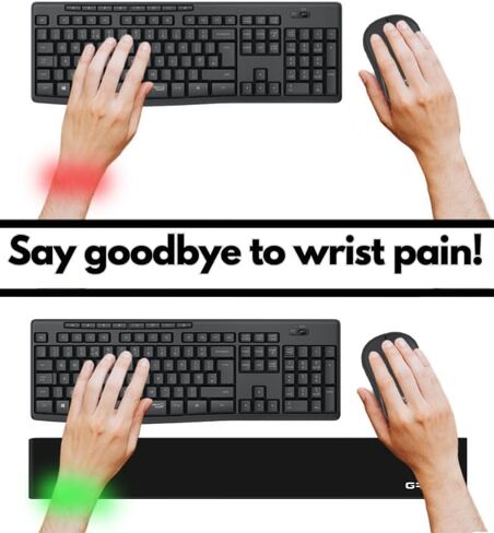 GRIFITI Slim Wrist Pad 24" x 3" x 0.25" Inch Slim Profile Keyboard & Mousepad Wrists Rest for 1/4 Inch thick Slim Keyboard with Mouse, Trackball or Trackpad Ergonomic Mousepad Support Typing Pads in Saudi Arabia