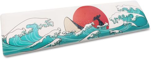 Keyboard Wrist Rest, COSTOM XVX Ergonomic Wrist Rests for Keyboard, Soft Memory Foam Wrist Support w/Anti-Slip Rubber Base, Support for Office Computer Desks, Laptops, Gaming, 87 Keys, Coral Sea Theme in Kuwait