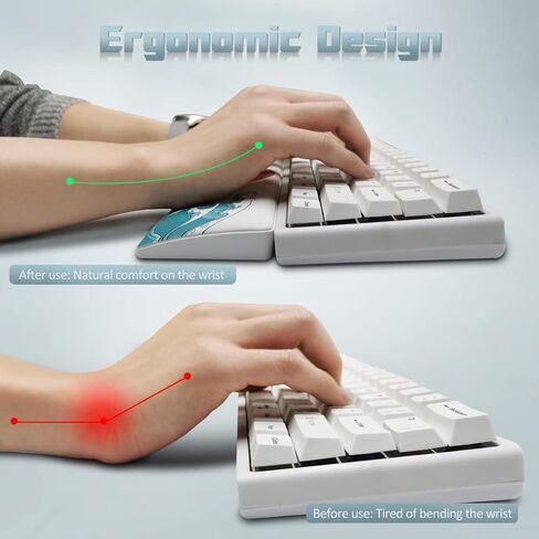 Keyboard Wrist Rest, COSTOM XVX Ergonomic Wrist Rests for Keyboard, Soft Memory Foam Wrist Support w/Anti-Slip Rubber Base, Support for Office Computer Desks, Laptops, Gaming, 87 Keys, Coral Sea Theme in Kuwait