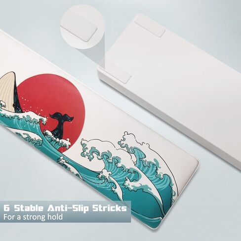 Keyboard Wrist Rest, COSTOM XVX Ergonomic Wrist Rests for Keyboard, Soft Memory Foam Wrist Support w/Anti-Slip Rubber Base, Support for Office Computer Desks, Laptops, Gaming, 87 Keys, Coral Sea Theme in Kuwait