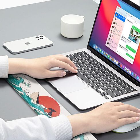 Keyboard Wrist Rest, COSTOM XVX Ergonomic Wrist Rests for Keyboard, Soft Memory Foam Wrist Support w/Anti-Slip Rubber Base, Support for Office Computer Desks, Laptops, Gaming, 87 Keys, Coral Sea Theme in Kuwait