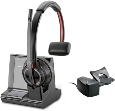 Plantronics Savi 8210 Office - سماعة رأس لاسلكية DECT أحادية الأذن (أحادية الأذن) - تتصل بالهاتف المكتبي والكمبيوتر الشخصي وMac - معتمدة لـ Microsoft Teams وZoom والمزيد - إلغاء الضوضاء (متجددة) in Kuwait