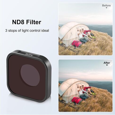 PULUZ ND16 Lens Filter Kit for GoPro Hero11 / Hero11 mini / HERO10 / HERO9 Black Neutral Density Lens Protector Standard Protective Lens for GoPro Accessory in Saudi Arabia