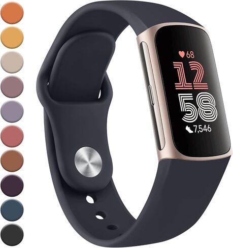 سوار Meliya متوافق مع Fitbit Charge 6 Bands/Fitbit Charge 5 Bands للنساء والرجال، حزام معصم بديل من السيليكون الناعم قابل للتعديل ومقاوم للماء من أجل Fitbit Charge 6/Charge 5 لتتبع اللياقة البدنية in Kuwait
