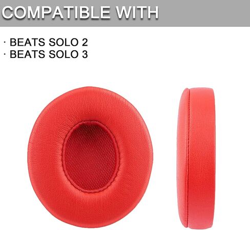 وسائد أذن بديلة لسماعات الرأس Beats Solo 2 وSolo 3 اللاسلكية فوق الأذن، وسائد أذن بديلة وأغطية سماعات الرأس مع رغوة عازلة للضوضاء من الجلد الناعم باللون الرمادي in Kuwait