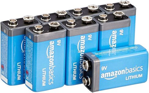 Amazon Basics 4 بطاريات ليثيوم عالية الأداء بقدرة 9 فولت، وعمر افتراضي يصل إلى 10 سنوات، وقوة تدوم طويلاً in Kuwait