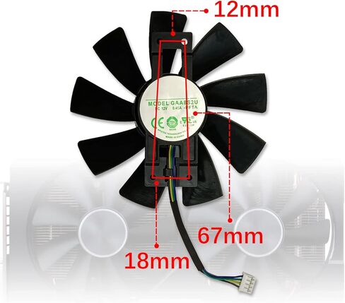Cavabien 100mm GAA8B2U/GAA8S2U 4Pin GPU Fan VGA Cooler Fans for Sapphire R9 380 380X 2g/4G D5 مروحة استبدال بطاقة الرسومات (مفردة) in Kuwait