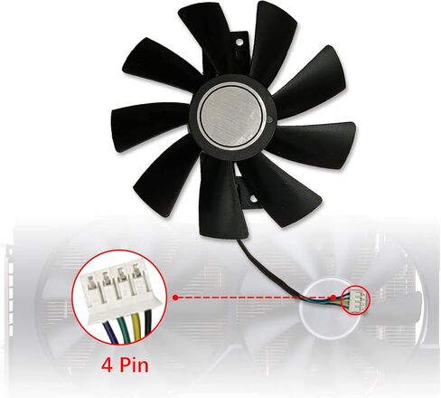 Cavabien 100mm GAA8B2U/GAA8S2U 4Pin GPU Fan VGA Cooler Fans for Sapphire R9 380 380X 2g/4G D5 مروحة استبدال بطاقة الرسومات (مفردة) in Kuwait