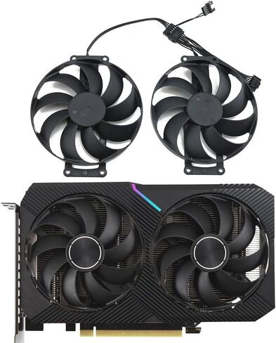 مروحة بطاقة الرسومات Cavabien FDC10H12S9-C RTX 3060 3060Ti GPU لمروحة تبريد بطاقة الفيديو ASUS RTX 3060 Dual OC RTX3060Ti استبدال مروحة تبريد بطاقة الفيديو (Fan-AB) in Kuwait