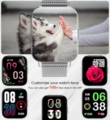 ساعات Betatree الذكية للنساء (استقبال المكالمات/الاتصال الهاتفي)، ساعة ذكية لهواتف iPhone Android، شاشة 1.85 بوصة عالية الدقة تعمل باللمس ومتتبع اللياقة البدنية مقاوم للماء مع عداد الخطى 20 وضعًا رياضيًا ومراقبة معدل ضربات القلب والنوم وصوت AI in Kuwait