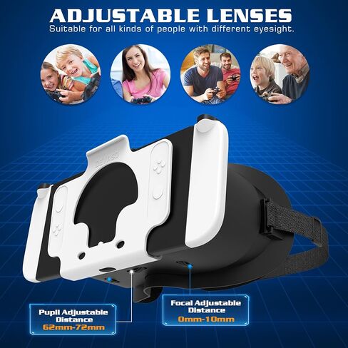 سماعة رأس VR مطورة من PSATCL لطراز Nintendo Switch/Nintendo Switch OLED، نظارات سماعة الواقع الافتراضي مع عدسات HD قابلة للتعديل، نظارات Switch VR Labo لملحقات Nintendo Switch in Kuwait