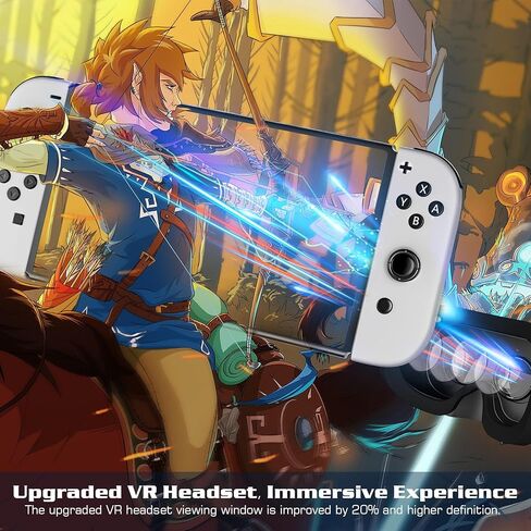 سماعة رأس VR مطورة من PSATCL لطراز Nintendo Switch/Nintendo Switch OLED، نظارات سماعة الواقع الافتراضي مع عدسات HD قابلة للتعديل، نظارات Switch VR Labo لملحقات Nintendo Switch in Kuwait