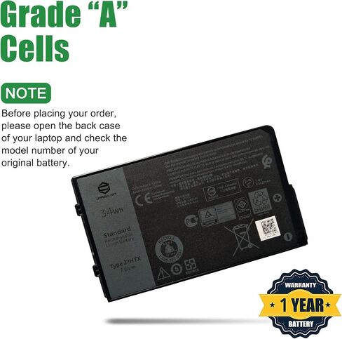 JIAZIJIA J7HTX 451-BCDH استبدال بطارية الكمبيوتر المحمول لـ Dell Latitude 7202 7212 7220 Rugged Extreme Tablet T03H T03H002 T03H T03H003 Series 02JT7D 2JT7D J82G5 7XNTR FH8RW 0FH8RW DRPTJ 7.6V 34Wh 4342mAh in Saudi Arabia