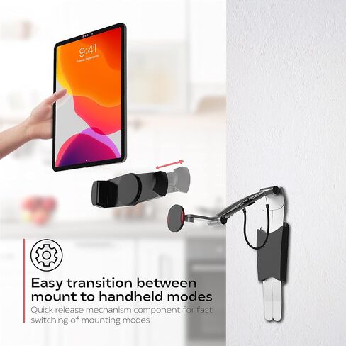 حامل تابلت 2 في 1 - حامل متعدد مرن CTA وحامل جدار مغناطيسي لمعظم أجهزة iPad 7th / 8th / 9th Gen 10.1 بوصة وغيرها من الأجهزة اللوحية 7-14 بوصة (PAD-MSKMSB) in Saudi Arabia