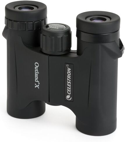 Celestron Outland X 10x25 Compact Binoculars for Hiking & Travel | Pocket-Sized Performance Binocular, 10x Magnification, Rubber-Armored Body, Waterproof, BaK-4 Prisms, Multi-Coated Optics in Saudi Arabia