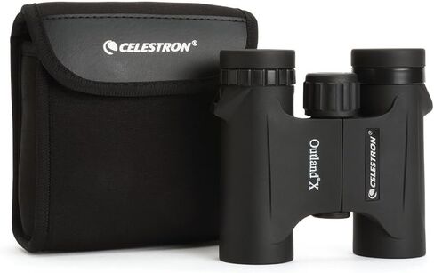 Celestron Outland X 10x25 Compact Binoculars for Hiking & Travel | Pocket-Sized Performance Binocular, 10x Magnification, Rubber-Armored Body, Waterproof, BaK-4 Prisms, Multi-Coated Optics in Saudi Arabia